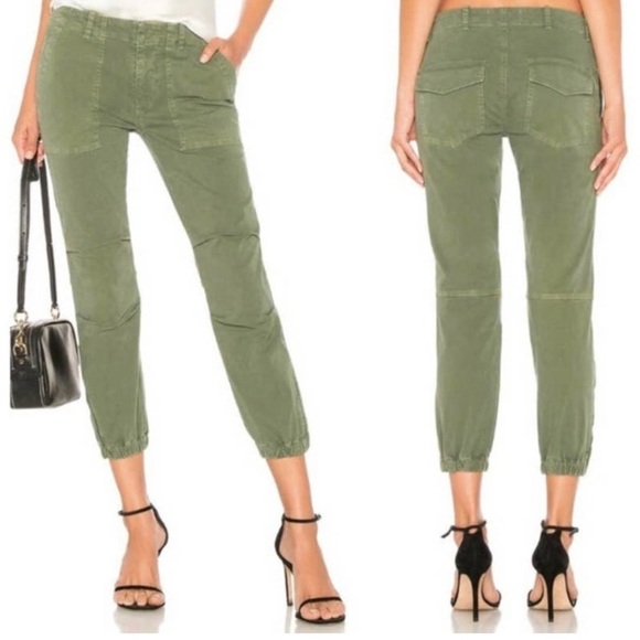 Nili Lotan Cropped Military Jogger Pants in Camo Green Size 0 - Picture 4 of 9